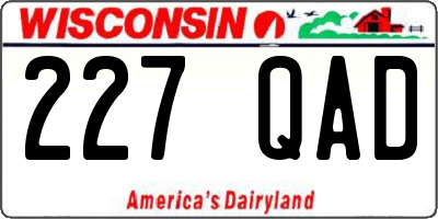 WI license plate 227QAD