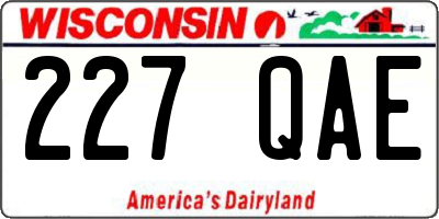WI license plate 227QAE