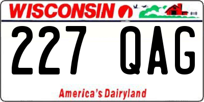 WI license plate 227QAG