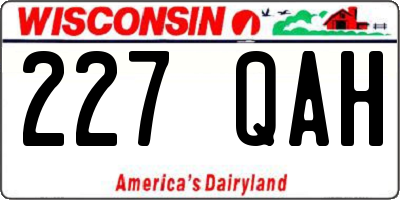 WI license plate 227QAH