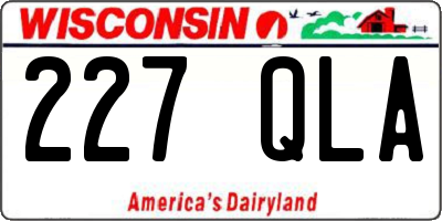 WI license plate 227QLA