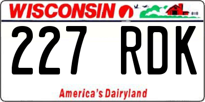 WI license plate 227RDK