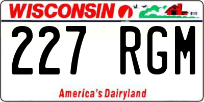 WI license plate 227RGM