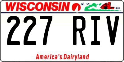 WI license plate 227RIV