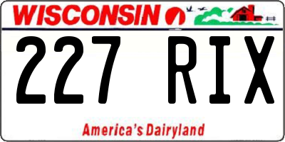 WI license plate 227RIX