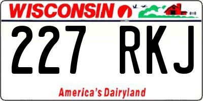 WI license plate 227RKJ