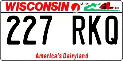 WI license plate 227RKQ