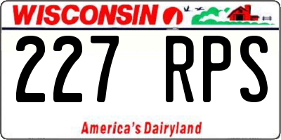 WI license plate 227RPS