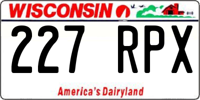 WI license plate 227RPX