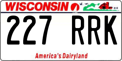 WI license plate 227RRK