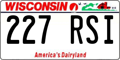 WI license plate 227RSI