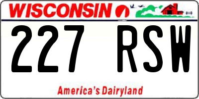 WI license plate 227RSW