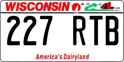WI license plate 227RTB
