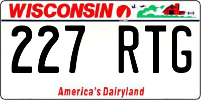 WI license plate 227RTG
