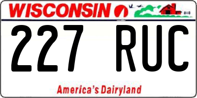 WI license plate 227RUC
