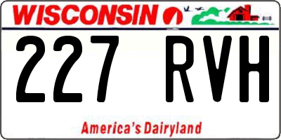 WI license plate 227RVH