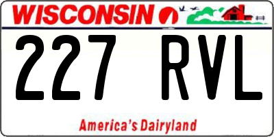WI license plate 227RVL