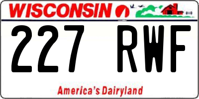 WI license plate 227RWF