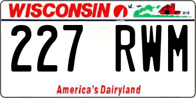 WI license plate 227RWM