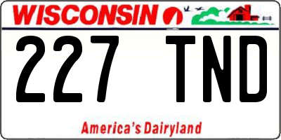 WI license plate 227TND