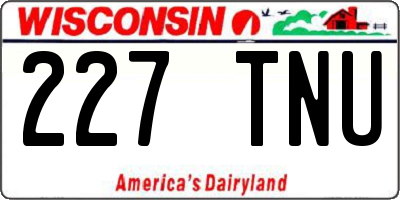 WI license plate 227TNU