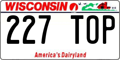 WI license plate 227TOP