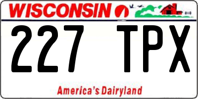 WI license plate 227TPX