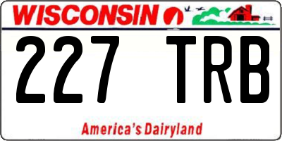 WI license plate 227TRB