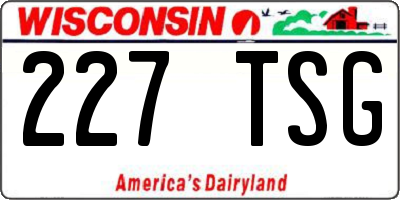 WI license plate 227TSG