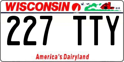 WI license plate 227TTY