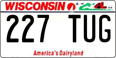 WI license plate 227TUG