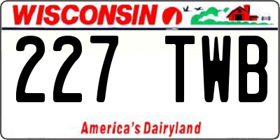 WI license plate 227TWB