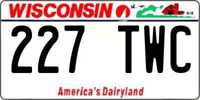 WI license plate 227TWC