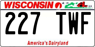 WI license plate 227TWF