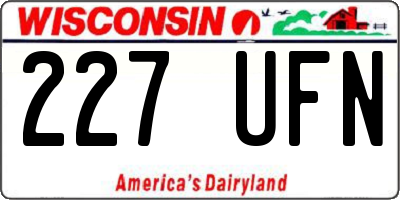 WI license plate 227UFN