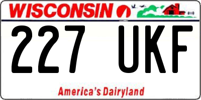 WI license plate 227UKF