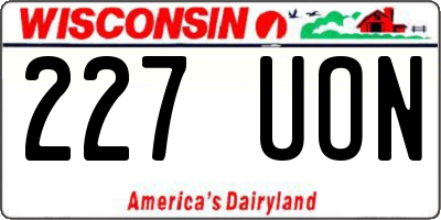 WI license plate 227UON