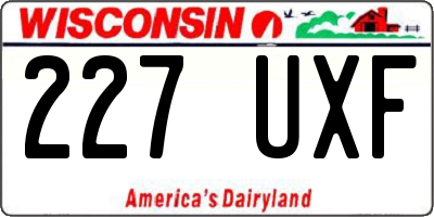 WI license plate 227UXF