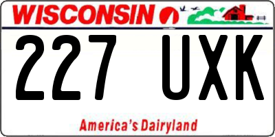 WI license plate 227UXK