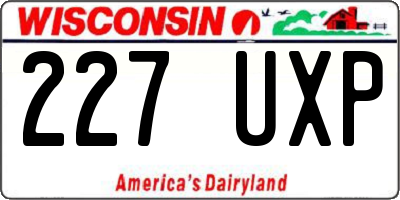 WI license plate 227UXP