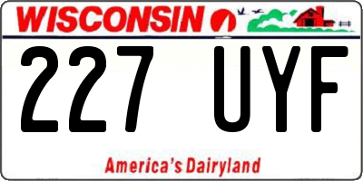 WI license plate 227UYF