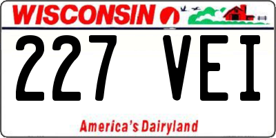 WI license plate 227VEI