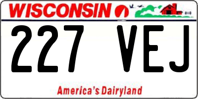 WI license plate 227VEJ