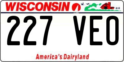 WI license plate 227VEO