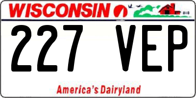 WI license plate 227VEP
