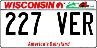 WI license plate 227VER