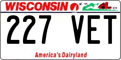 WI license plate 227VET