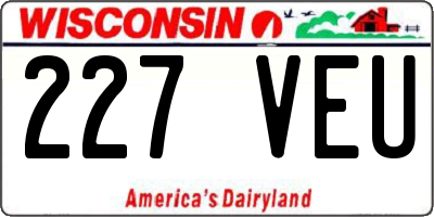 WI license plate 227VEU