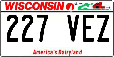 WI license plate 227VEZ