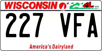 WI license plate 227VFA